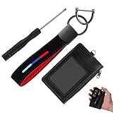 Porte Clef Voiture avec Porte cartes,Porte Clef BMW– Compatible E60/F30/G01 Séries avec Médaillon Métallique,Porte clés en Cuir Unisexe pour Voiture