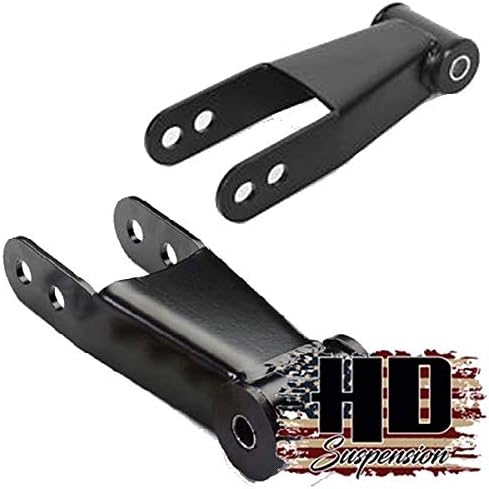 2-3" Rear Lowering Shackle Kit for 2001-2010 GM Silverado Sierra 1500HD 2500HD 3500HD | Drop & Leveling Kit | Heavy Duty Steel | Easy Bolt-On | Improves Stance & Handling
