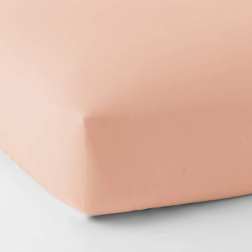 Twin Fitted Sheet - Single Fitted Deep Pocket Sheet - Fits Mattress Perfectly 13 Inch Deep Pocket- 600 TC 100% Egyptian Cotton - Solid Peach