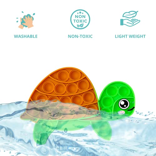 Turtle Push Pop Bubble Fidget Toy, Silicone Animal Sensory Squeeze Toy, Stress Relief, Anti-Anxiety, ADHD, Autism, Special Fidget Popper Gift for Kids and Adults, 1 Count (Turtle)