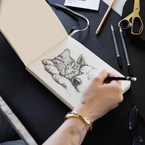 21x15 cm Sert Kapak 80 Yaprak 140 gr. Eskiz Defteri - Sketch Book - Bordo - Görsel 6