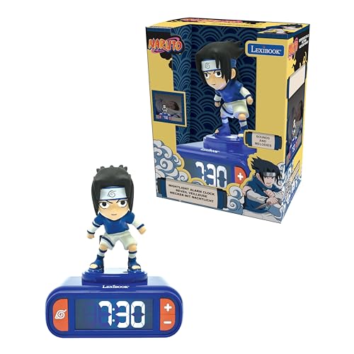 Lexibook, Sasuke, Reloj Despertador con luz Nocturna Sasuke, Sonidos y melodías, Pantalla LCD retroiluminada, Luminoso, Snooze, RL800NA1