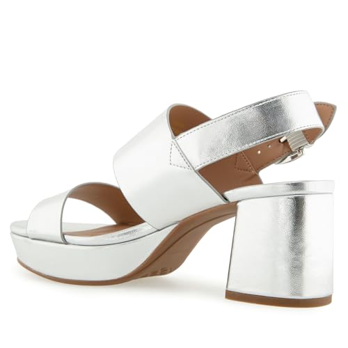 Aerosoles Women's Camilia Heeled Sandal, Silver Metal Faux Leather, 8.5 Wide by Aerosoles - Used condition - Image 7
