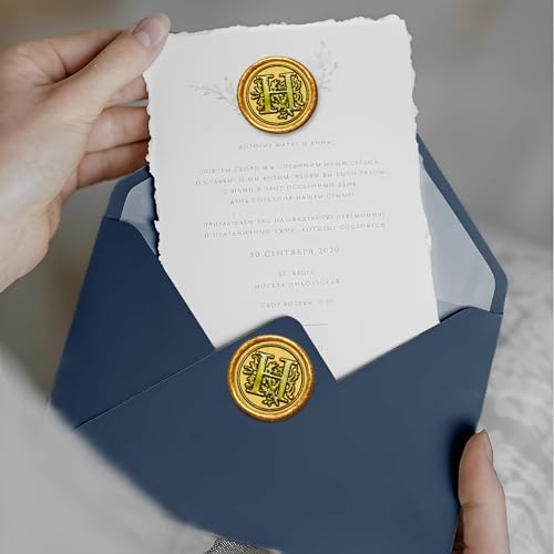 Sceaux de cire initiale D dorés faits main pour vos invitations de mariage (25 pcs) - 4