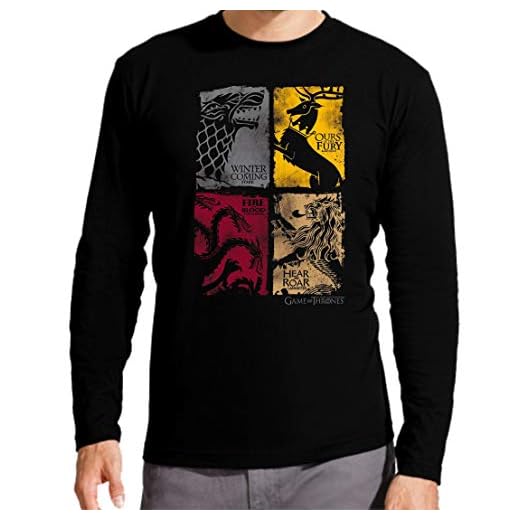 Camiseta Manga Larga de Hombre Juego de Tronos Tyrion Snow Dragon Daenerys Stark 064 L