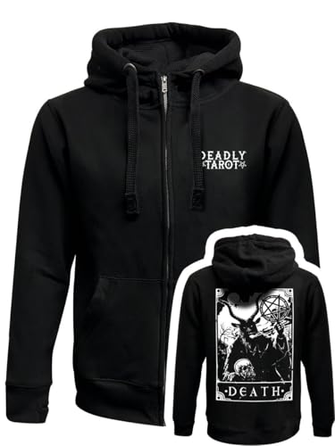 Sweat à capuche zippé noir Death Man pour vos soirées chill et concerts rock et métal