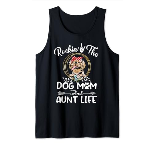 Shih Tzu Rocking The Dog Mom and Aunt Life Mothers Day Camiseta sin Mangas