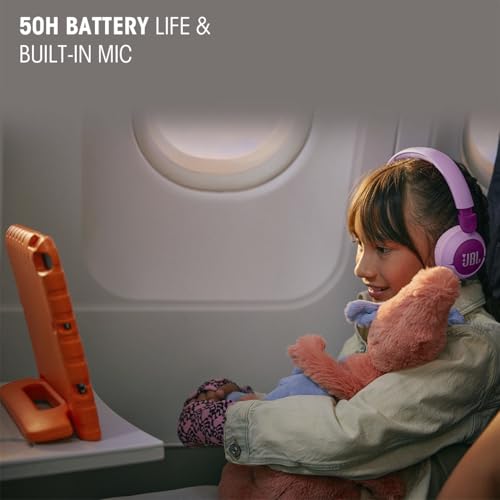 Image of JBL Junior 320BT - Wireless on-Ear Kids Headphones with JBL Safe Sound (<85dB), Fit for Kids, Parental Control with Customizable Volume & Playtime and 50Hr Battery Life (Blue)
