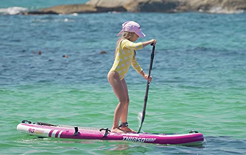 Thurso Surf Prodigy Junior Kids Inflatable Sup Stand Up Paddle Board 7'6 X 30'' X 4'' Two Layer Includes Adjustable Carbon Shaft Paddle/3 Fins/Leash/Duffle Bag/No Pump Included (Magenta) #TOP3