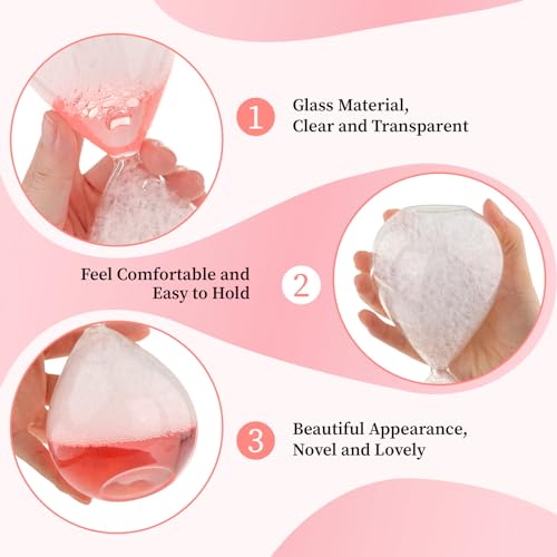 Glass Hourglass Timer Liquid Hourglass, Liquid Motion Timer, Hourglass Bubble Singing Hourglass Home Decorations Birthday Gifts, pink - Thumbnail 4