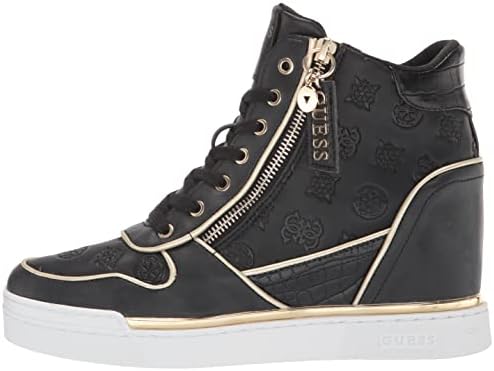 GUESS Women's Fiora Sneaker, Black/Platino, 6.5 | Image 7