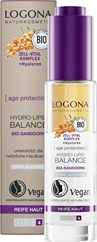 Preisvergleich Produktbild LOGONA Naturkosmetik age protection Hydro Lipid Balance, Hyaluronsäure Serum, Anti-Aging, Natürliche Anti-Falten Pflege, Frische-Effekt, Mit Bio-Arganöl & Bio-Extrakten, Vegan, NATRUE, 30ml
