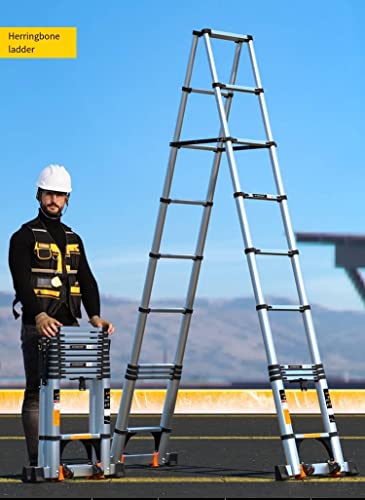 Mwpqbd Telescopic Ladder Aluminium Alloy Herringbone Ladder Bamboo Ladder Folding Stair Multi-Function Stair Lifting Household Ladder (Trestle Ladder 1.5 +1.5) #TOP2