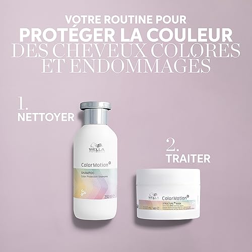 Wella Professionnals ColorMotion+ Shampoing protecteur de couleur - pour cheveux colorés et abîmés - Jusqu'à 8 semaines de protection, 250m