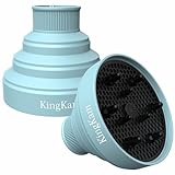 Collapsible Silicone Hair Dryer Diffuser - Travel and Easy Storage - Fit Most Hair Dryers with Nozzle Diameter D-1.575Inch to 1.968 Inch (4-5cm) - Blue