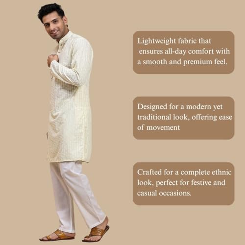 Image of Pro-Ethic Style Developer Mens Indian Traditional Cotton Kurta Sets, Men Kurta Set Indian Wedding Dress (A-117)