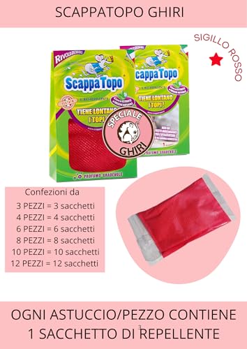 ScappaTopo Ghiri Repellente Naturale Contro i Ghiri – Ti Libera dai ghiri Senza veleni - L’Unico! 4 Pezzi. - 8