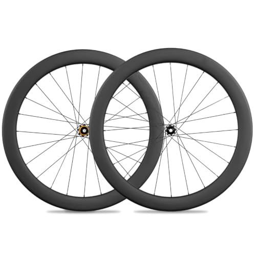 KUNYOS Juego De Ruedas De Carretera De Carbono Ultraligero 700C, Anchos De Llanta 35/38/40/54/57/60 Mm, Freno De Disco con Montaje Centrado, Piñón De 36 Dientes, 24H, Compatible con HG/XDR