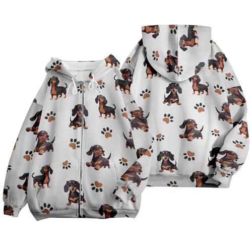 Sweat à capuche zippé coupe ample décontractée et imprimé graphique original