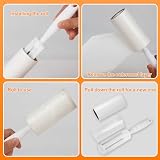 20 Rollen (1200 Blatt) Fusselrolle, mit 2 Griffe und 2 Staubschutz, Ideal als Fusselrolle tierhaare, Fusselbürste kleidung oder lint roller für Kleidung, Fusselroller, Bett,Sofa,Katzen- und Hundehaare