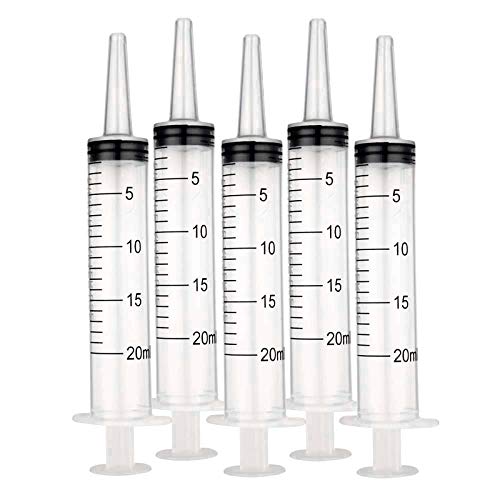 Crazy Deals 5 Pack Syringe Without Needle 20ml, Large Plastic Syringes for Dispensing Measuring Refilling Liquid Pet Feeding Scientific Labs Draw Sauce Condiment Glue Jello Shot Lip Gloss DIY Tool (20ml) Crazy Deals 5 Pack Syringe Without Needle 20ml, Large Plastic Syringes for Dispensing Measuring Refilling Liquid Pet Feeding Scientific Labs Draw Sauce Condiment Glue Jello Shot Lip Gloss DIY Tool (20ml)