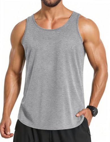 COOFANDY Men's Sleeveless T-Shirt Workout Tank Tops Sleeveless Summer Sun Shirts Quick Dry for Running Swim Gym Beach