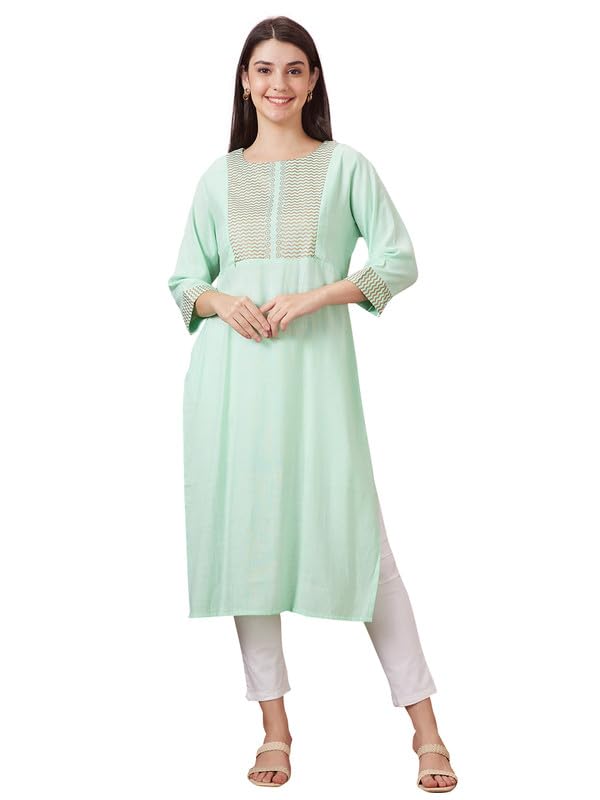 av2 Women's Cotton Blend Relaxed Fit A Line Kurta-picture-33