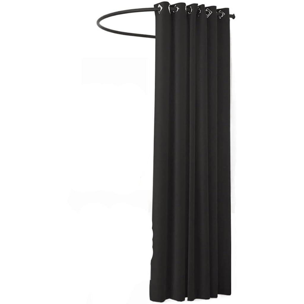 U-Shaped Fitting Room with Shading Curtain, Wall Mounted Privacy Screen Partition for Clothing Stores, Portable Design Dressing Room(B,95 * 95cm)