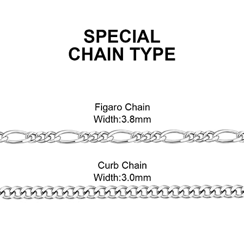 Corissy Custom Name Necklace For Men Personalized 18K Gold Plated Necklace With Curb/Figaro Chain Customized Jewelry Gifts For Boyfriend #TOP5