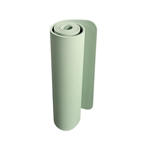 EVREFIN ダブルトーンの厚み/縄跳び/ピラティス/ヨガ/ストレッチ/マッサージ/筋トレ/筋力トレーニング/自重トレーニング (183cm*61cm*6mm,ライトグリーン(モノクロ))