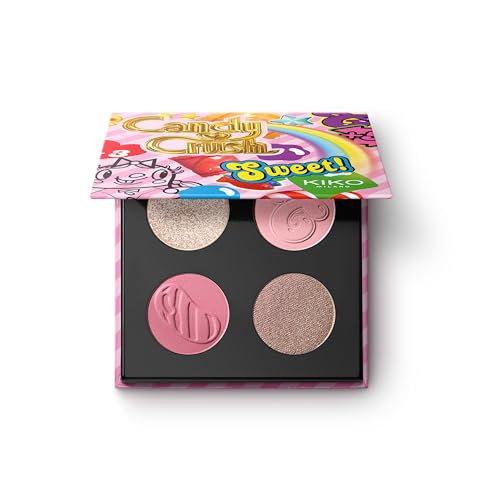 KIKO Milano Candy Crush™ Multi Finish Eyeshadow Palette 02, Palette Mit 4 Lidschatten Mit Matten, Metallischen Und Glänzenden Finishes
