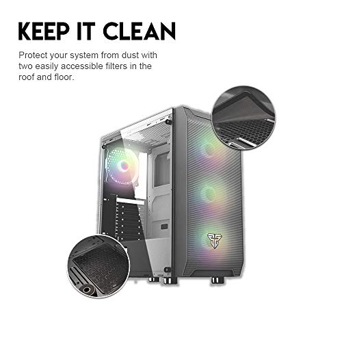 image for Fantech PC Gaming Computer Desktop Case Tempered Glass Side Panel ATX 