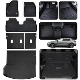 AltraVos Tapis de sol, tapis de coffre et tapis de dossier pour toute nouvelle Chevy Equinox EV 2024 2025 (sans carburant), TPE protection contre les intempéries, 2 rangées avec doublure cargo pour