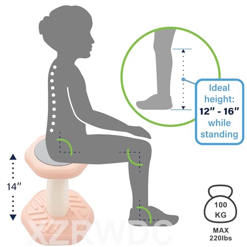 Image of Kid's Wobble Stool, Flexible Classroom Seating for Toddler Ages 3-8, Active Chairs Preschool Desk Chair for Classroom, Balance Sensory Wiggle Chair, Anti-Slip Base, 14 inch High, Tool-Free Assembly,Black