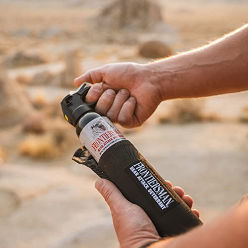 Sabre Frontiersman Nylon Belt Holster For 7.9 And 9.2 Ounce Bear Spray Canisters, Secures Using Strong Elastic To Prevent Loss, Velcro Free Design For Quiet Access, Ideal For Hunting, Camping, Hiking #TOP7