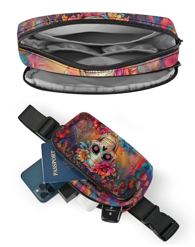 Image of Skull Fanny Pack Lightweight Belt Bag Fashion Waist Pouch | Waterproof, Crossbody Bags for Women, Sports, Running, Traveling, Hiking