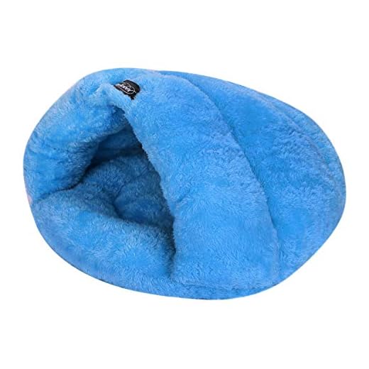 IBLUELOVER Niche Chat Lit Chien Sac de Couchage en Peluche Nid de Petit Moyen Chien Chiot Maison Intérieur Triangle Coussin Panier Canapé Lit Animal de Compagnie Couverture Pliable Cadeau Noël