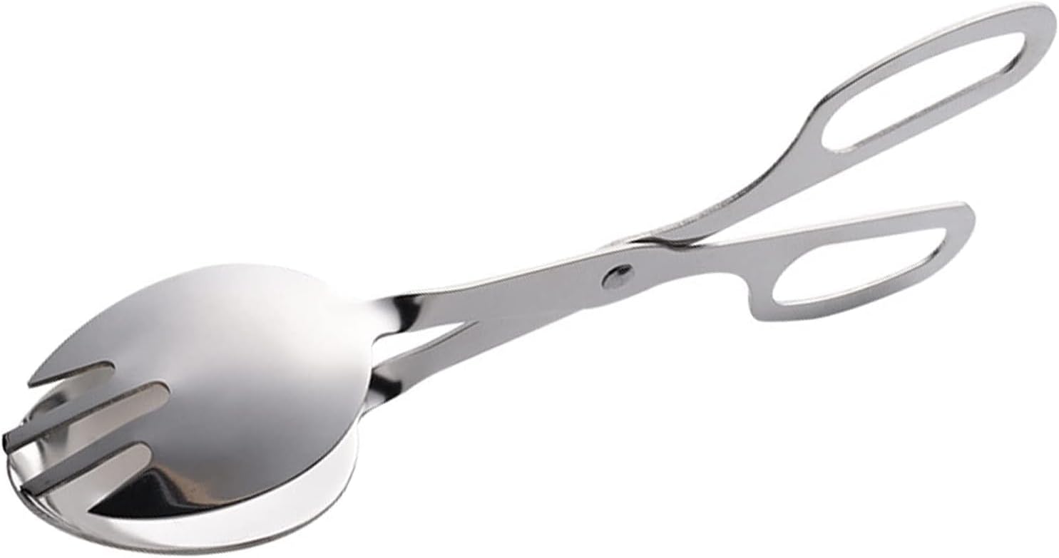 14" Long High Grade 430 Stainless Steel Fruits Vegetables Salad Bread Barbecue Spoon/Fork Tongs (3)