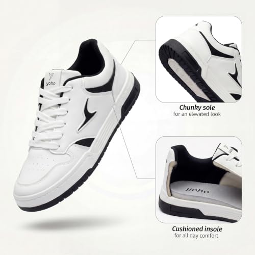 Image of YOHO Men's Sneakers Flo | Stylish & Comfortable | Low Top, Lace Up Casual Shoes for Man /Gents