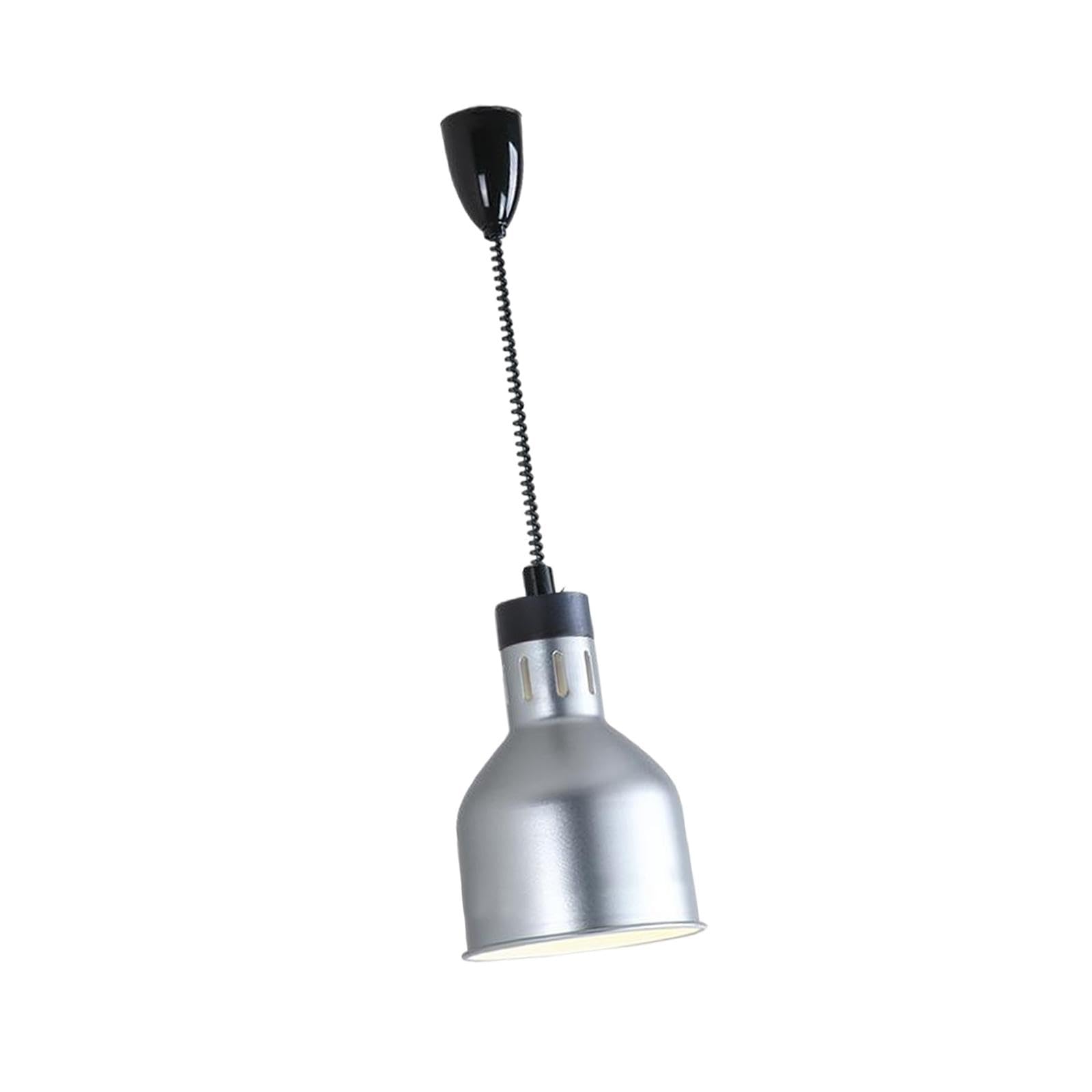 MagiDeal Lampe chauffante rétractable suspendue, lampe chauffante pour aliments, lampe chauffante pour buffet, lampe chauffante pour buffet, longueur réglable, Argent A