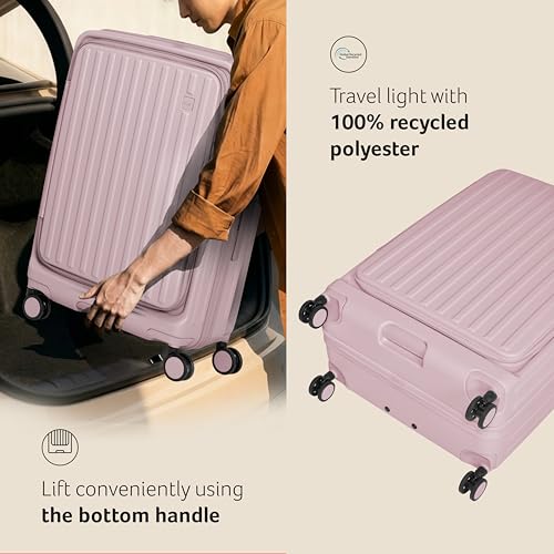 Image of Acer Barcelona Suitcase, 28 inch Check-in, with 360 Degree Spin 8 Wheels, TSA Lock, Top Opening, Expandable, Recycled Polyester Material, Pink