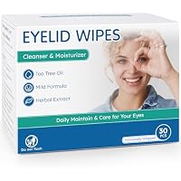 30-Count Tea Tree Oil Eyelid Individually Wrapped Cleansing Wipes