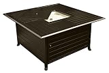 Hiland F-1108-FPT 42,000 BTU Aluminum Propane Fire Pit Inlaid, Large, Bronze