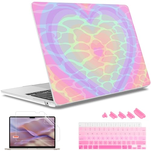 May Chen Compatible with Newest MacBook Air 13.6 Inch Case Model A2681 2022 Release, Plastic Hard Shell Case for Apple Air 13 inch M2 Clip with Liquid Retina Display Fits Touch ID, Romantic Heart