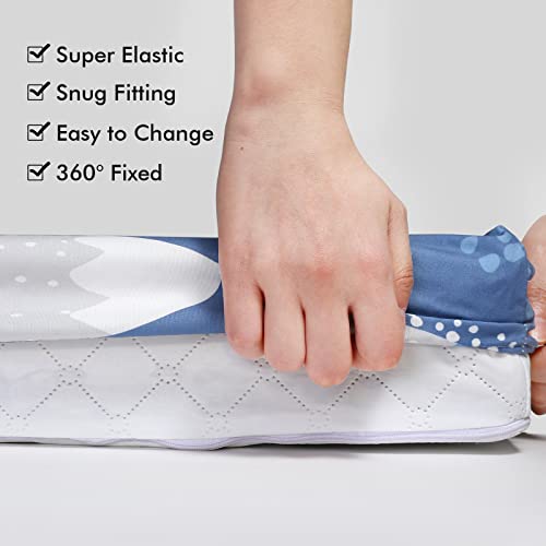 Gllquen Baby Bassinet Crib Sheets Set, Breathable Cozy Fitted Mattress Sheet, Elastic Travel Crib Fashionable Floral Pattern, Standard Cradle Safe Sheets For Baby Boy Girls 32"X16" (Rhinoceros) #TOP4