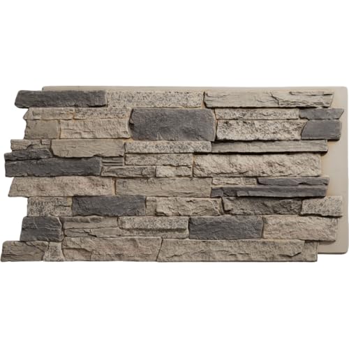 EverStone Acadia Ledge Faux Stone Panel, 49"W x 25 1/2"H x 1 1/4"D, Urban Color by Ekena Millwork - Used condition - US$49.75