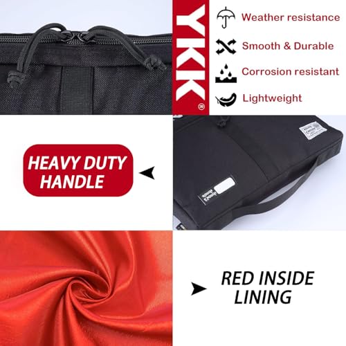 Rough Enough 13 14 Inch Laptop Sleeve Bag Tablet Carrying Case Briefcase for Travel Business with Zipper Pockets Heavy Duty Fabric Cordura Black - Thumbnail 6