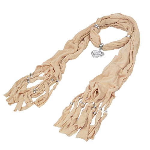 Elegant Heart Charm Pendant Jewelry Necklace Scarf - Diff Colors Avail2