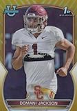 Football Trading Card 2022 Bowman Chrome University Refractor Gold #91 Domani Jackson NM Near Mint 35/50