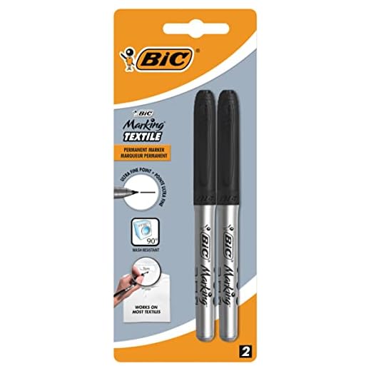 BIC Marking Ultra Fine Marcador Permanente Tejidos - Negro, Blíster de 2 unidades